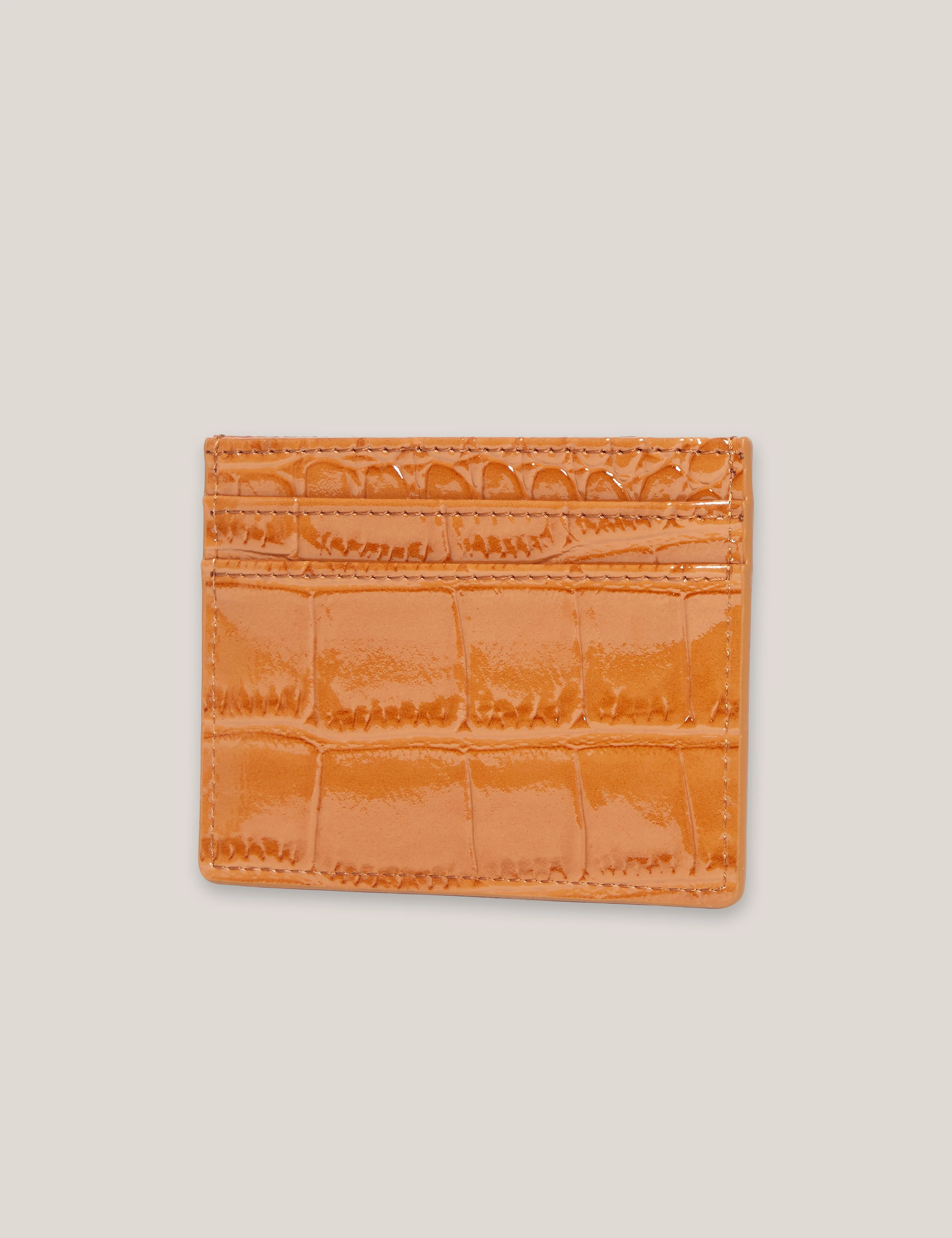 Varenya Croc Effect Card Holder Tan