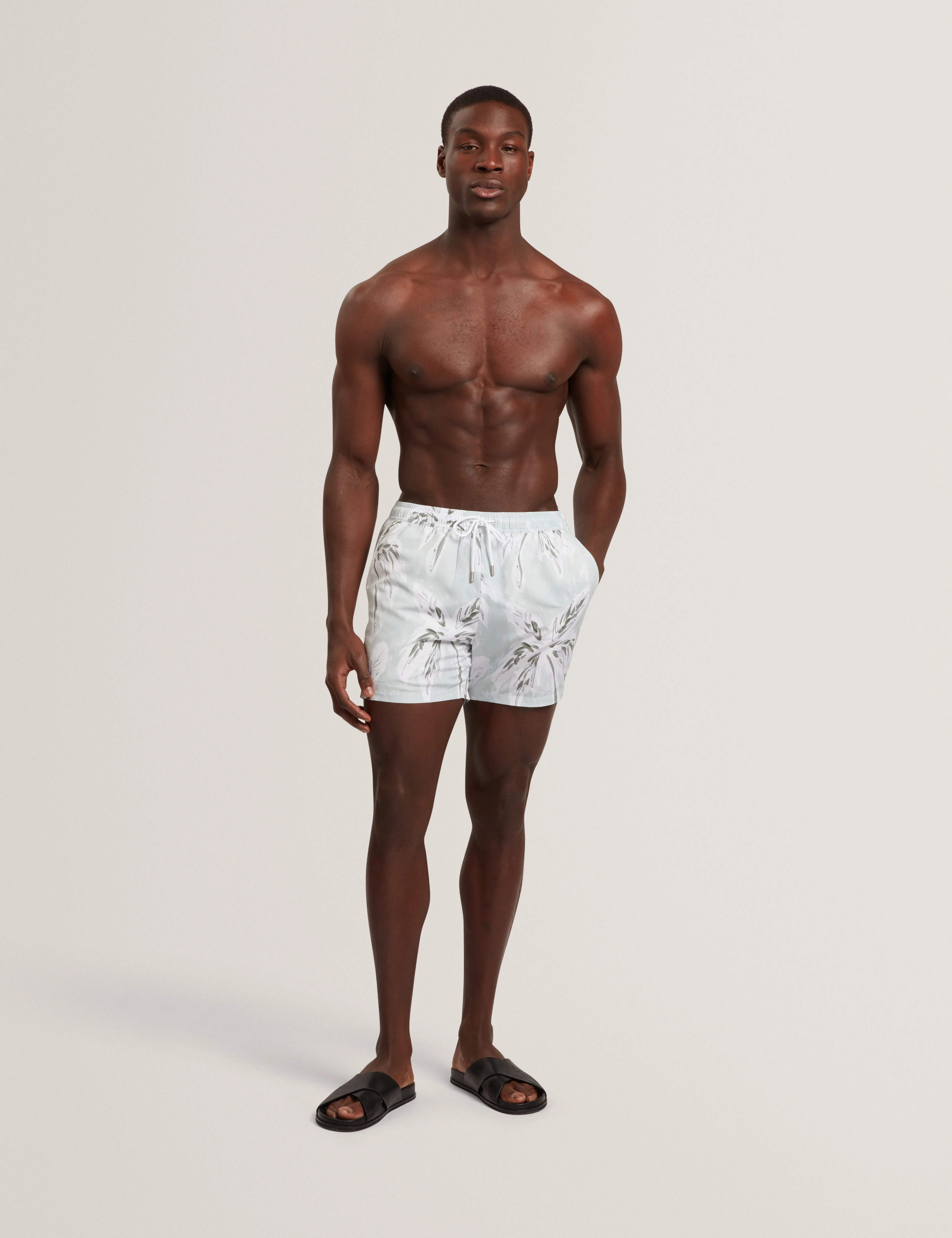 Verdes Palm Print Swim Short Lt-Green - Image 3