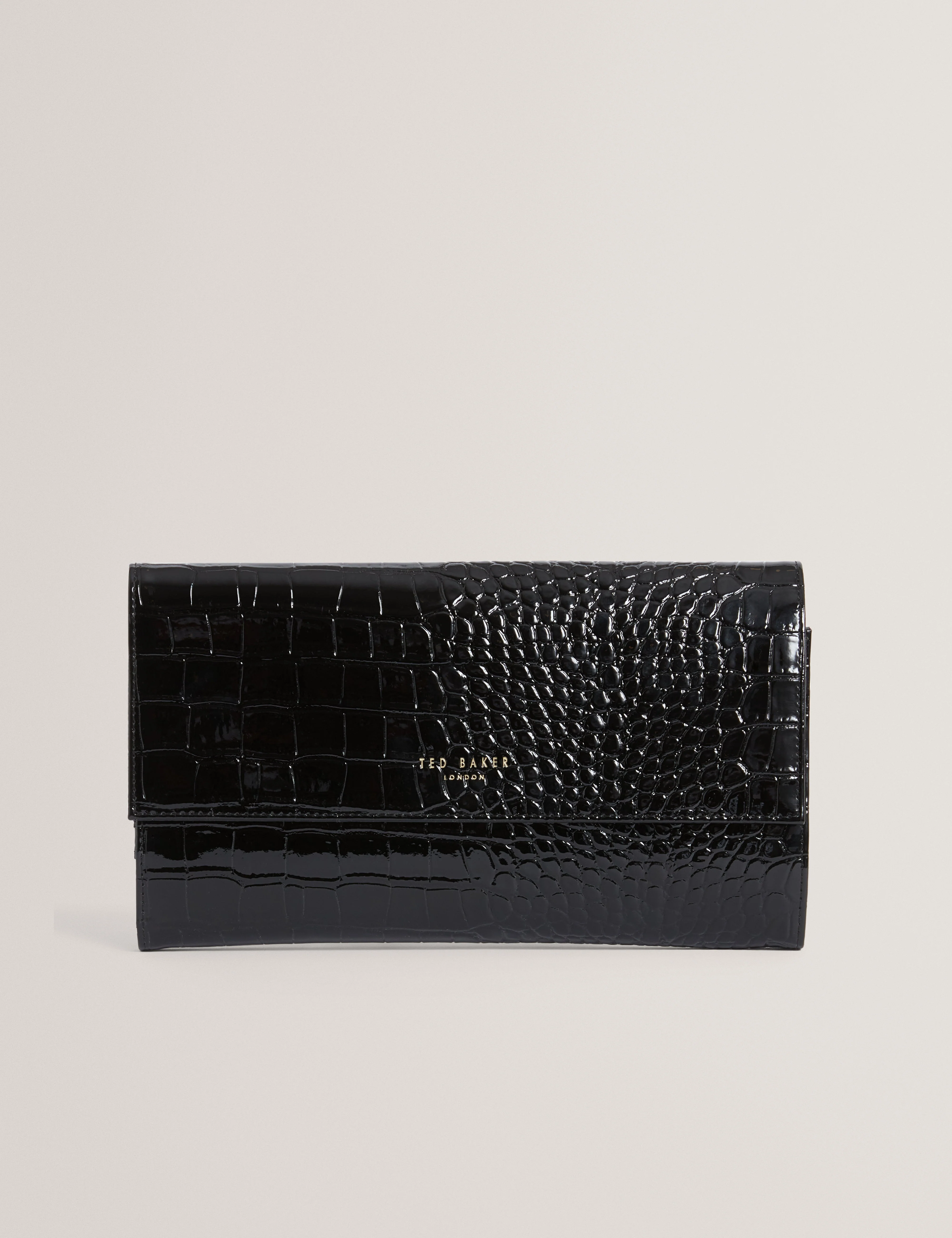 Viviia Croc Effect Travel Wallet Black