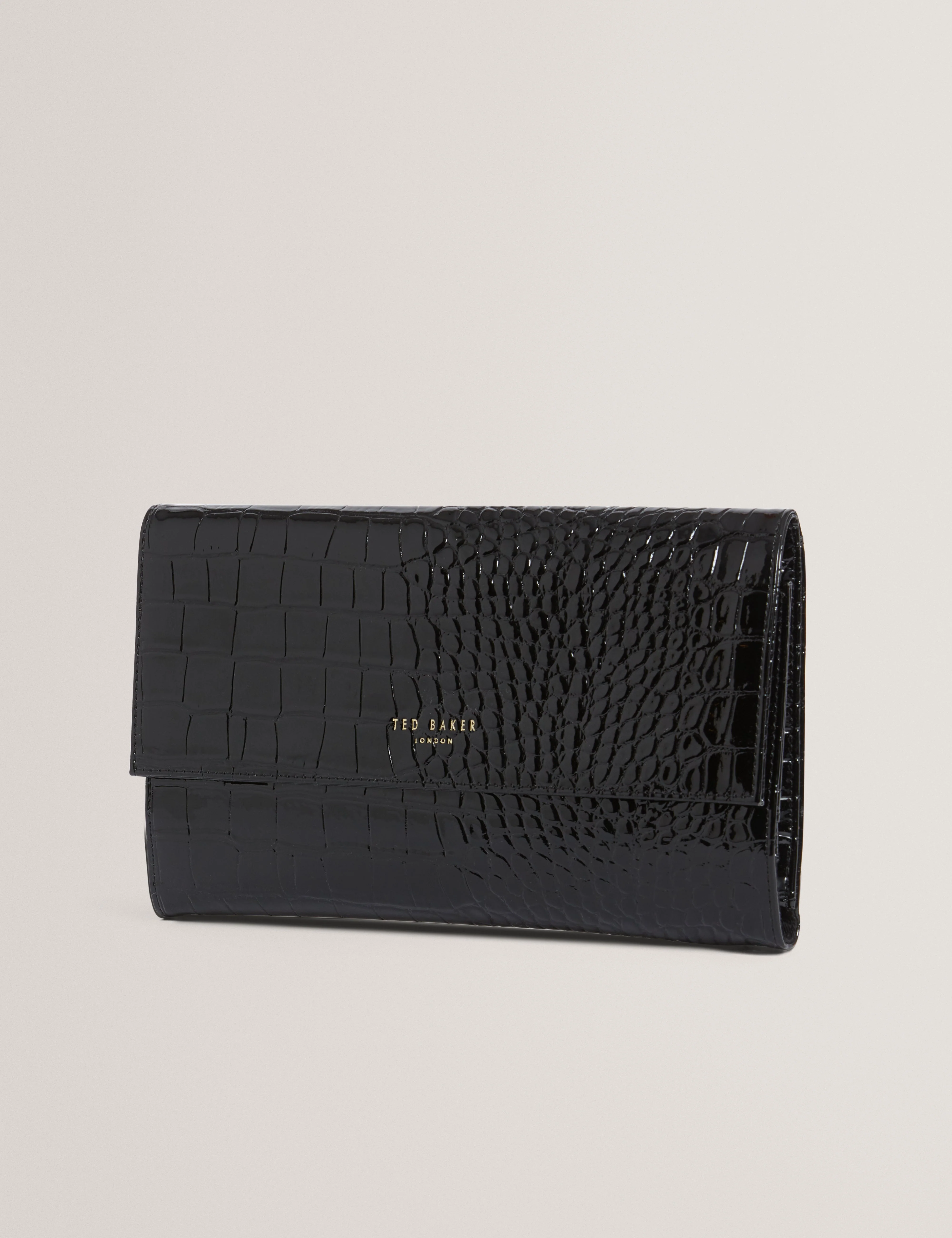 Viviia Croc Effect Travel Wallet Black - Image 2