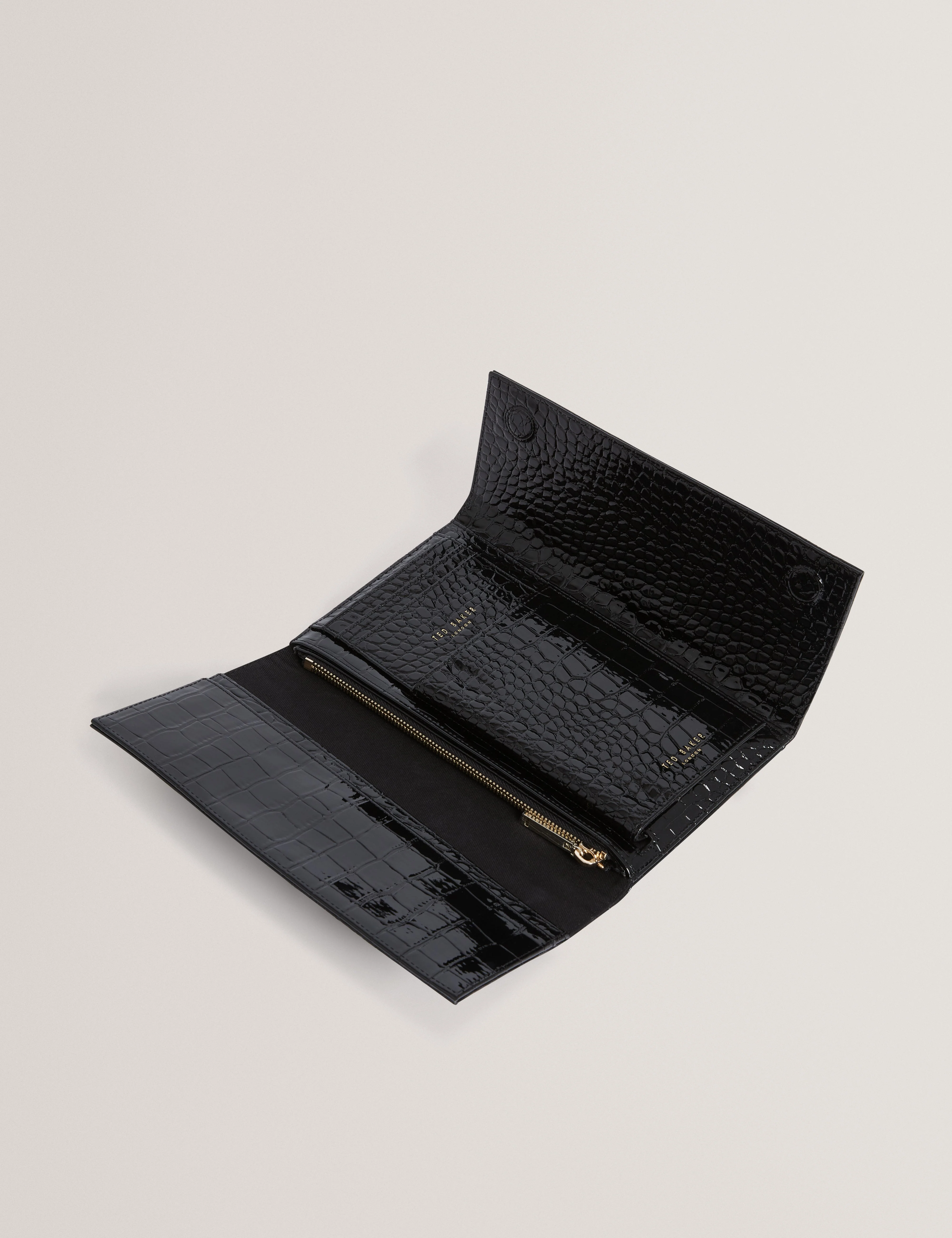 Viviia Croc Effect Travel Wallet Black - Image 4