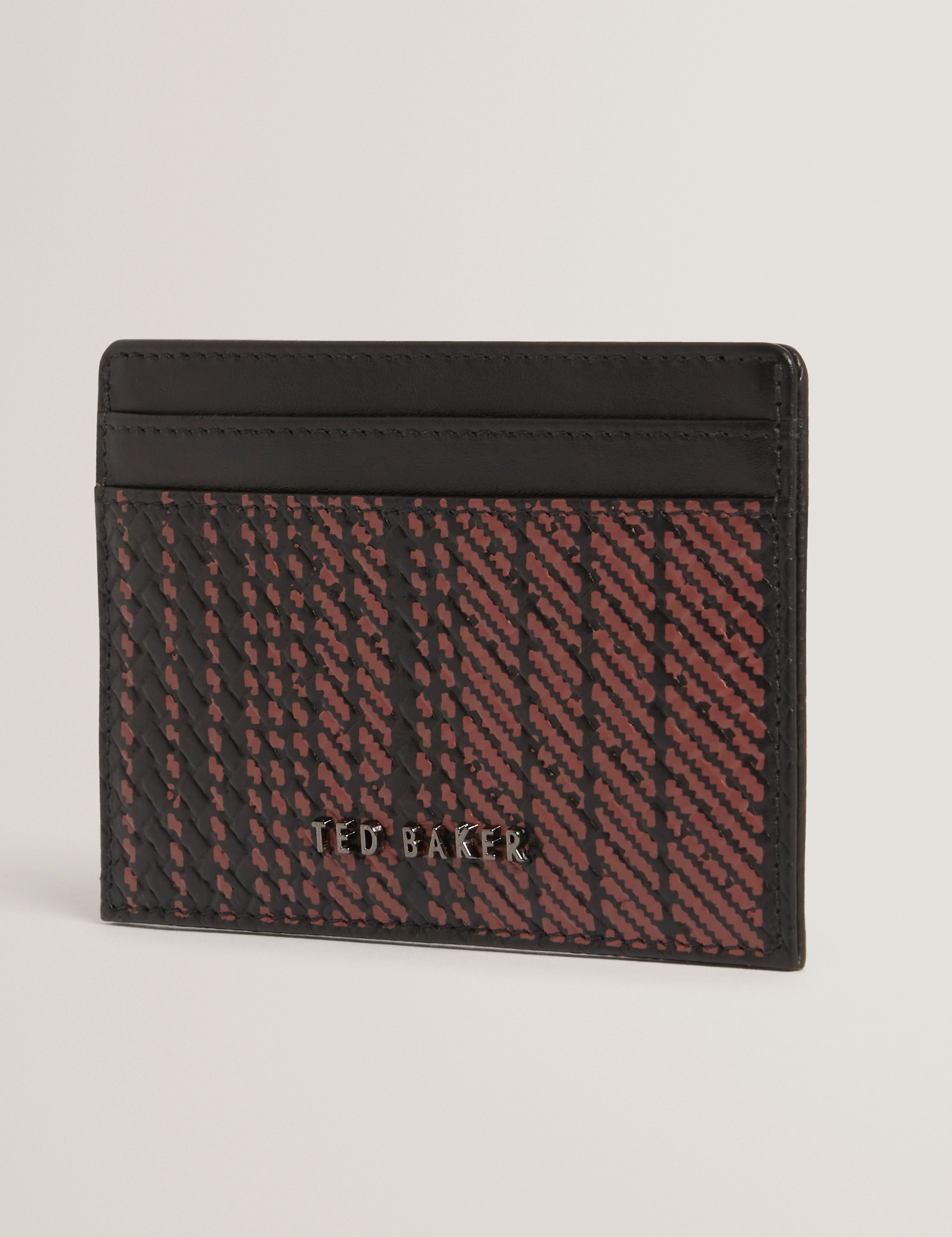 Walston Printed Weave Leather Cardholder Black - Image 2