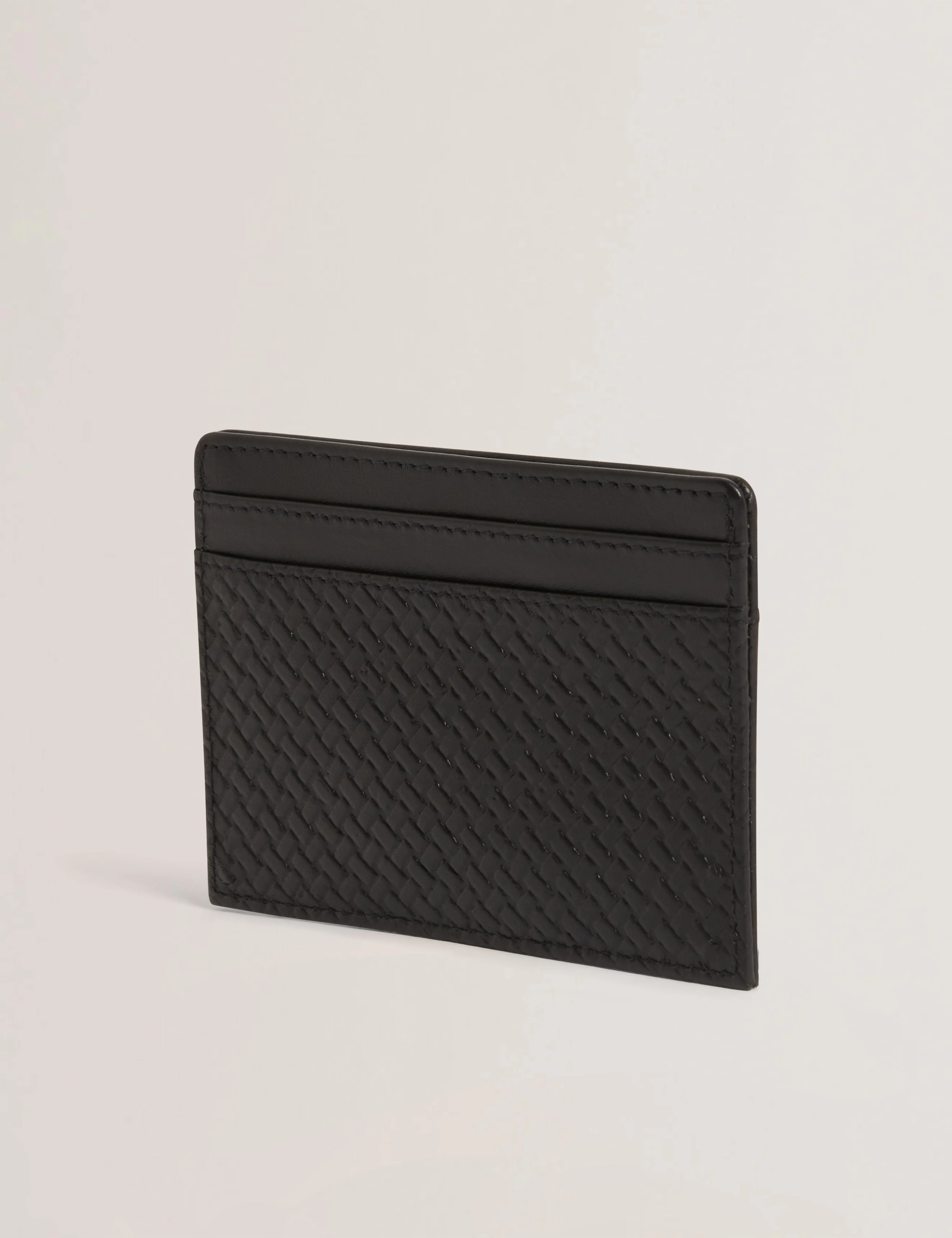 Walston Printed Weave Leather Cardholder Black - Image 3