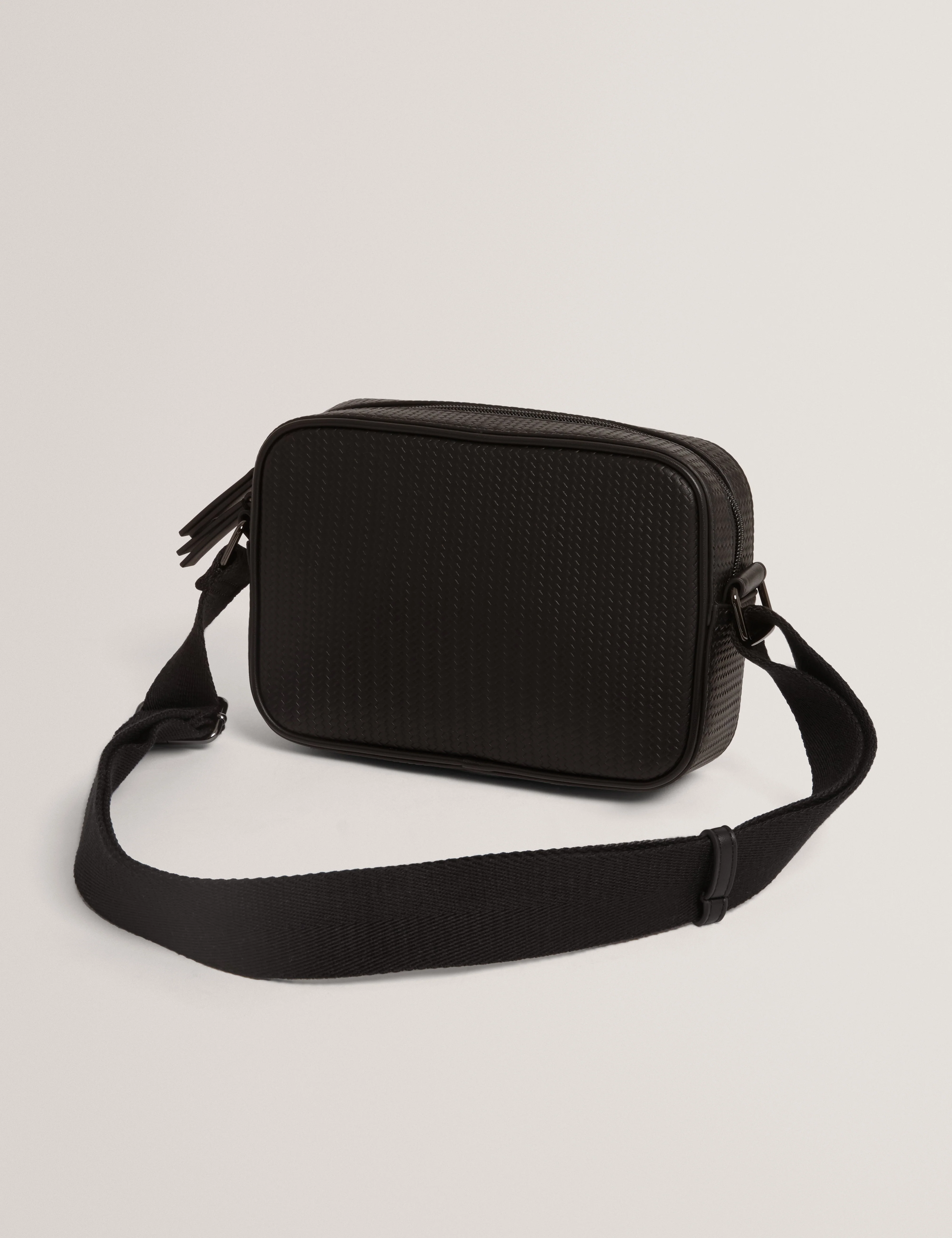 Walt Printed Weave Pu Crossbody Bag Black - Image 4