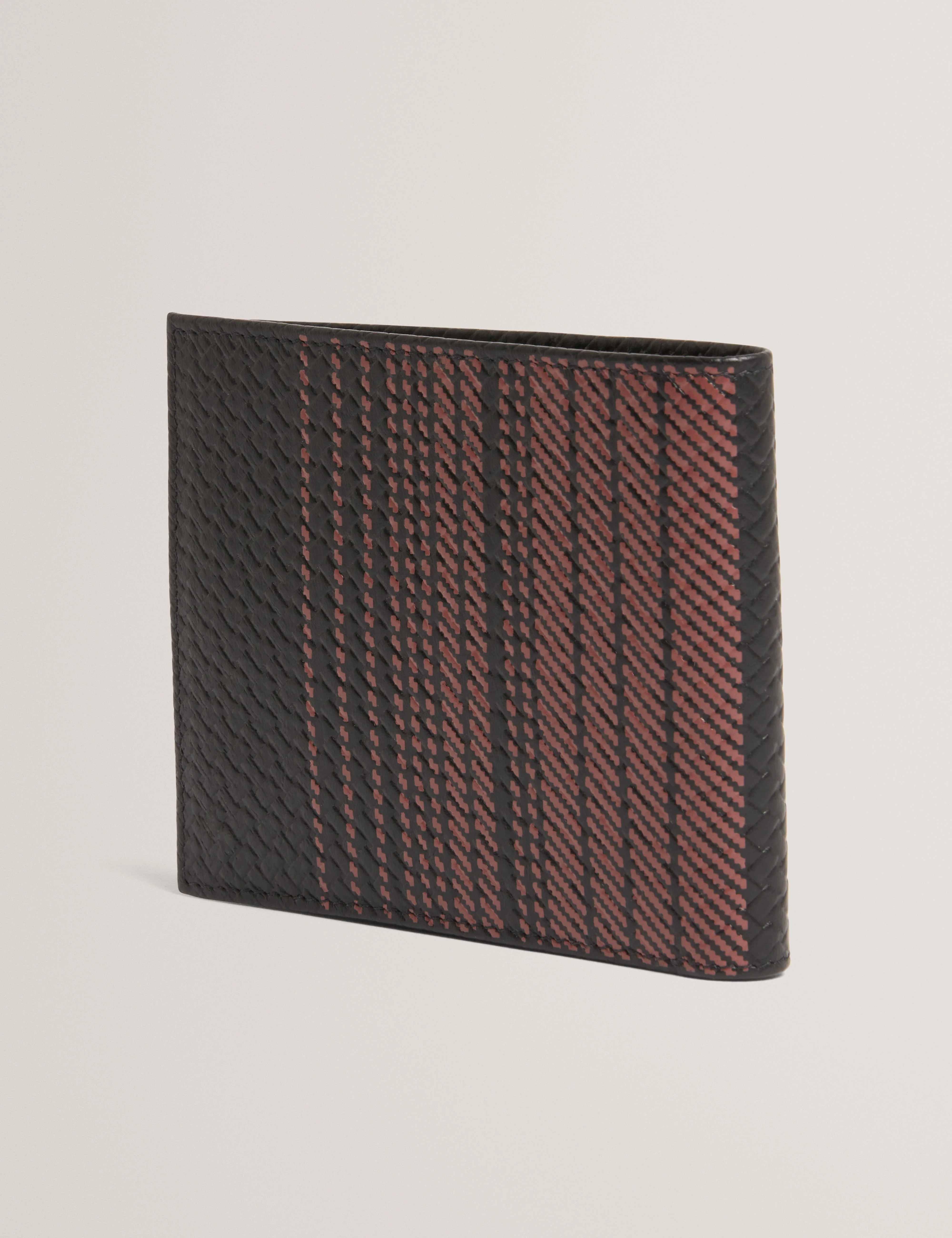 Wats Printed Weave Leather Wallet Black - Image 3