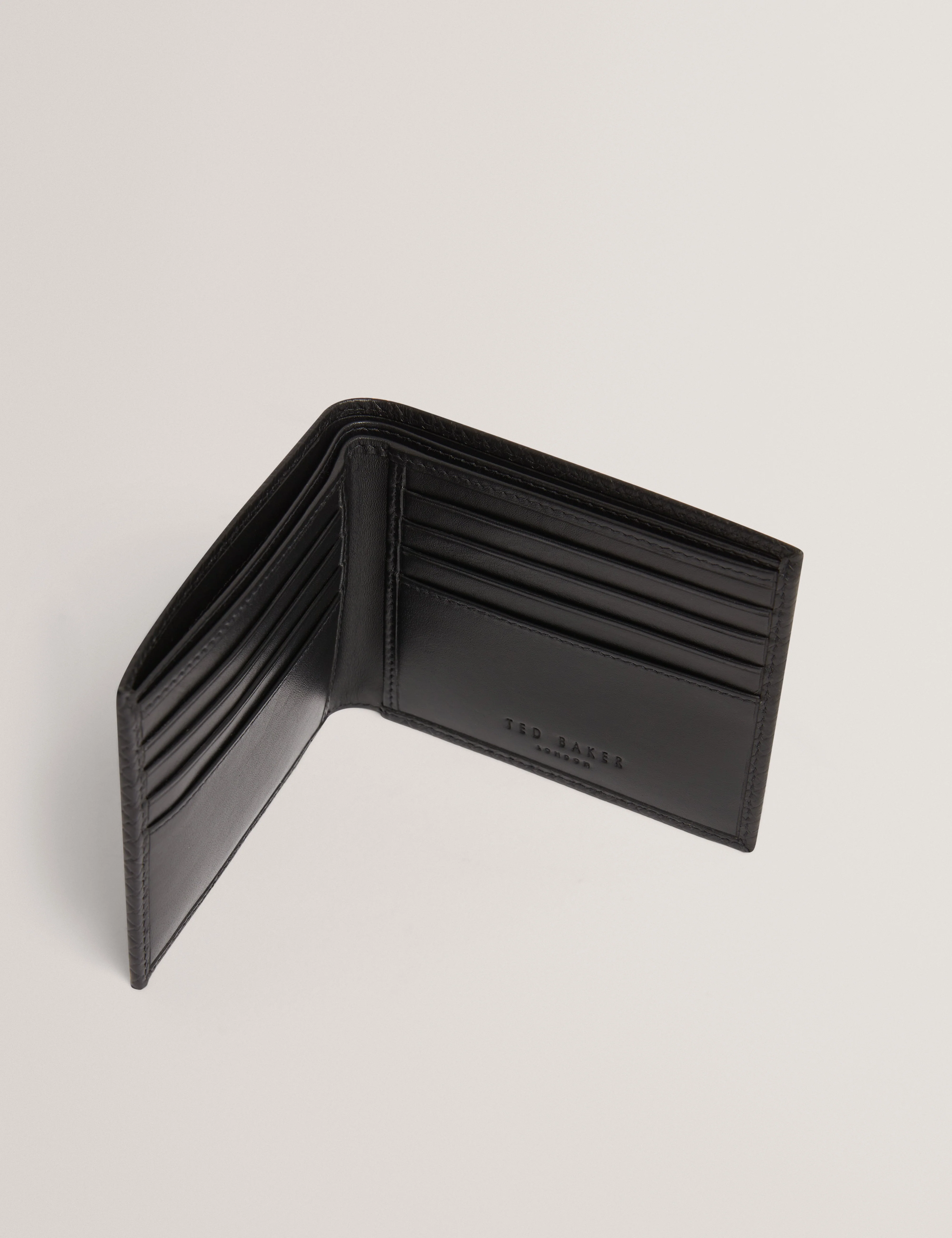 Wats Printed Weave Leather Wallet Black - Image 4