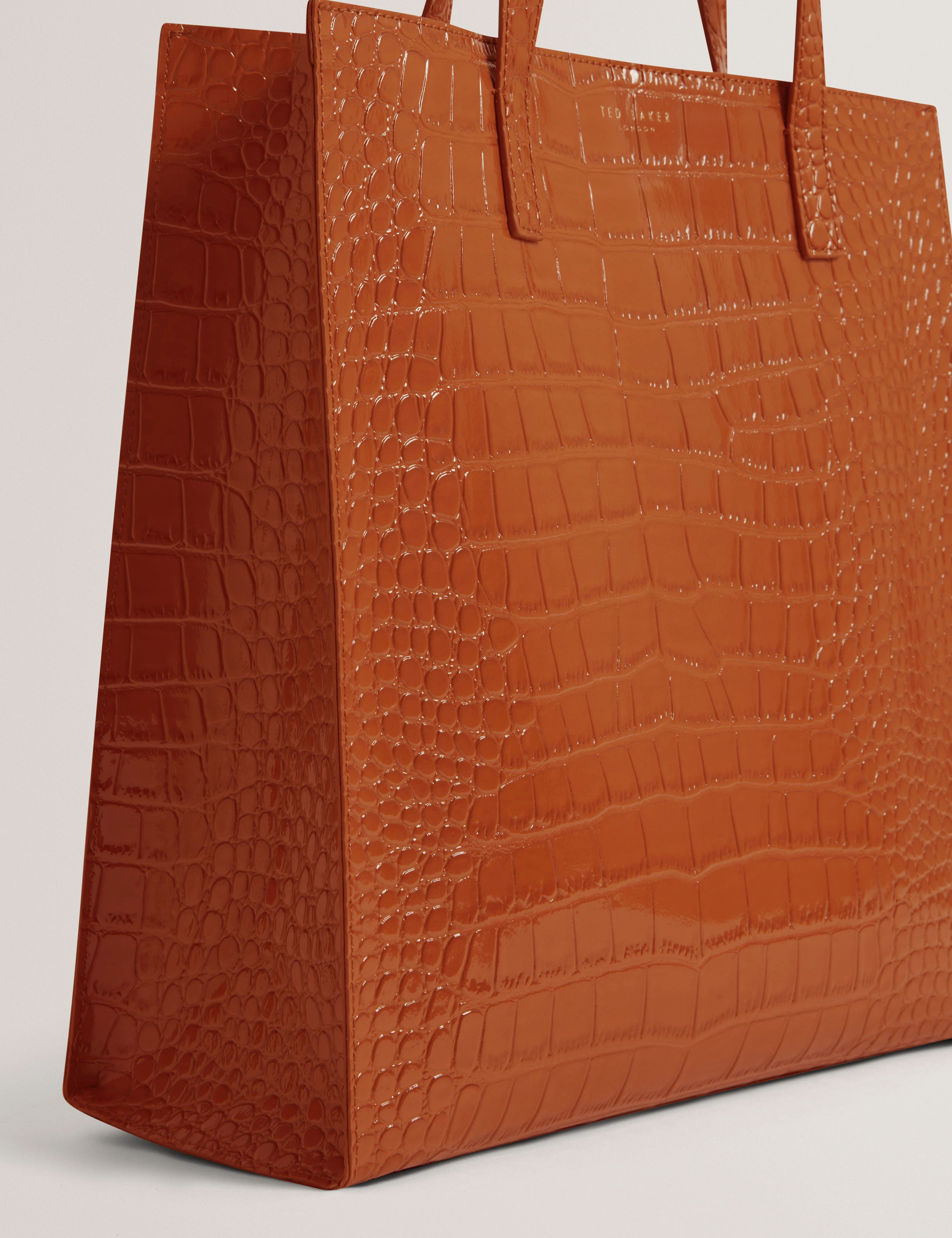 Wenella Croc Effect Large Icon Bag Tan - Image 3