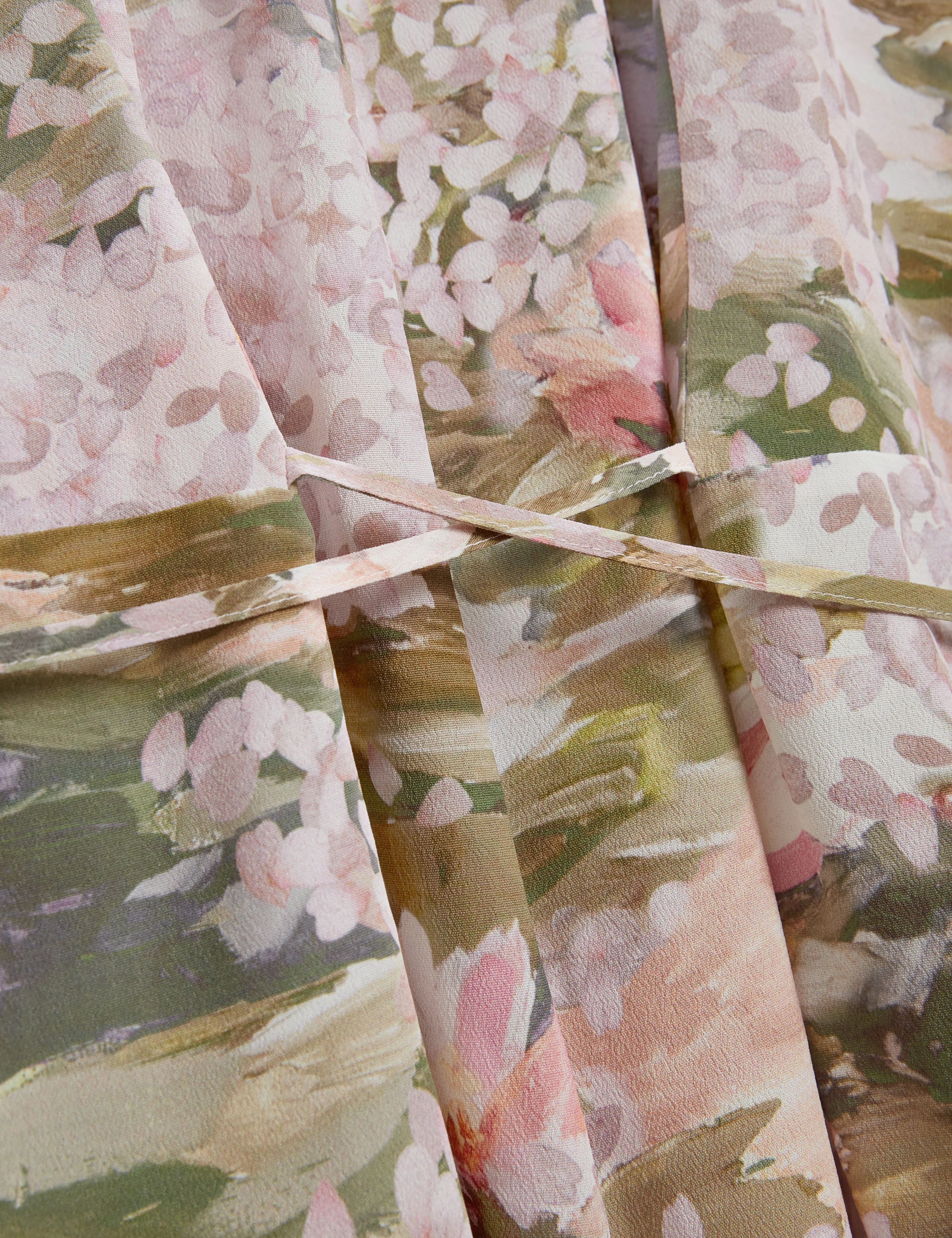 Wiinni Printed Tie Detail Long Sleeve Shirt Pink - Image 3