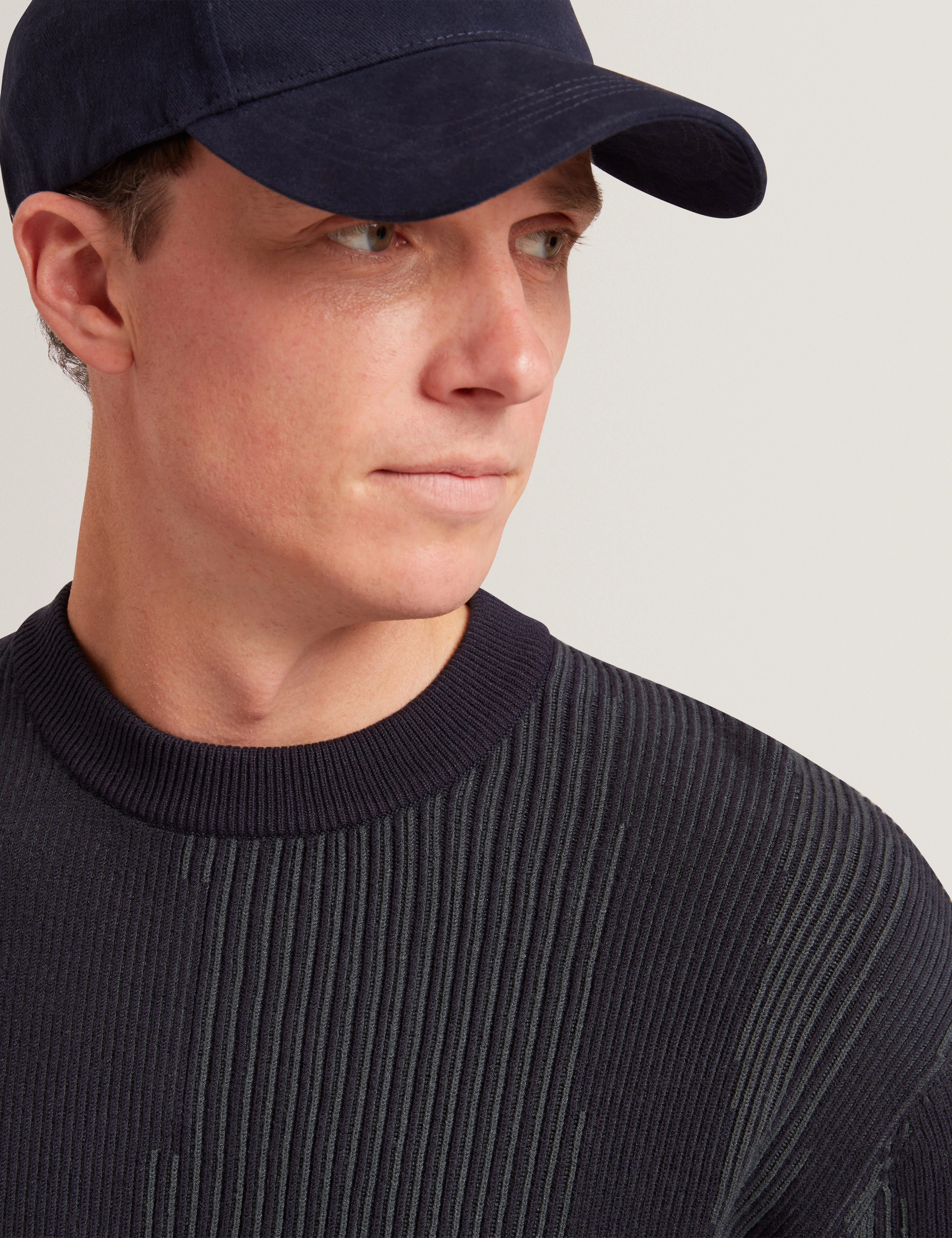 Wilan Abstract Crew Neck Jumper Navy - Image 4