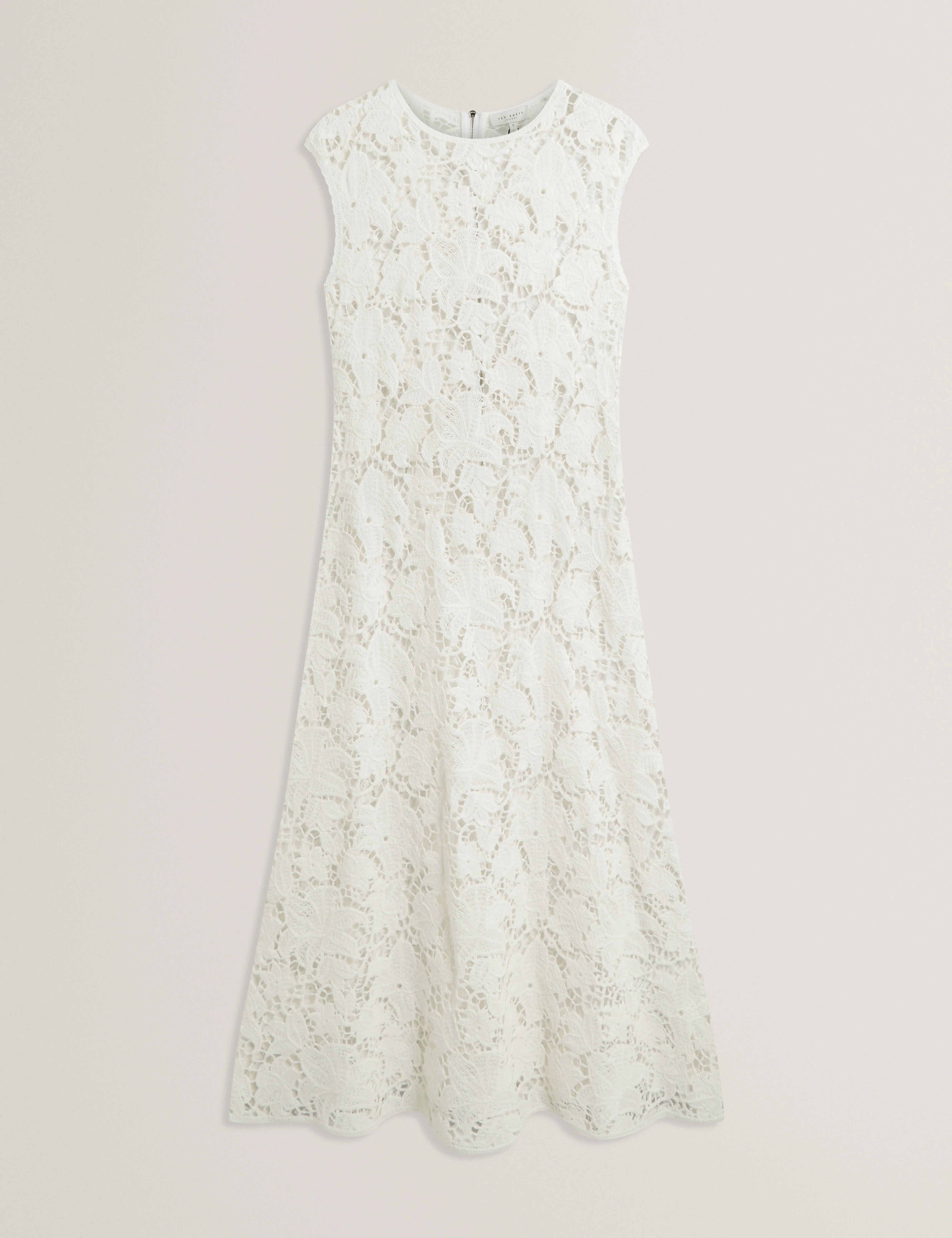 Zinha Crochet Knit Midi Dress Ivory - Image 7